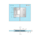 FORGE SHOWER HINGE GLASS TO GLASS 180 Degrees for 10mm Glass - BRUSHED BRONZE